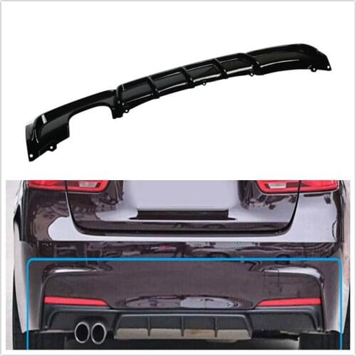 Performance Style Rear Bumper Diffuser Lip For BMW 3 Serie F30 F31 2012-2018 Glossy Car Exhaust Bracket Unilateral Double Out
