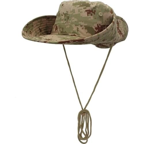 Jungle Outdoor Camouflage Sun Hat All Seasons Cotton Fishermans Hap for Men and Women Variable Size for Military Training