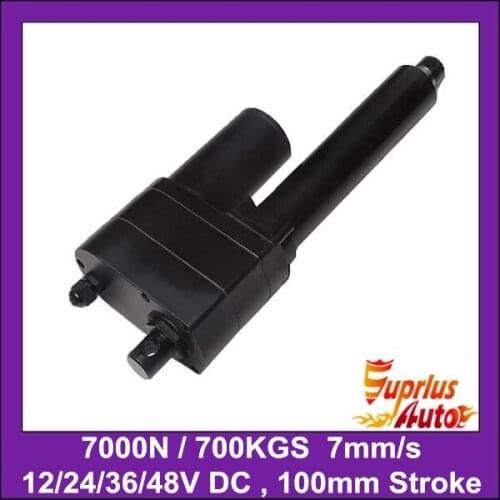 High torque max 7000N=700KG=1540LBS, 4"=100mm stroke 7mm/s full-load speed 12v electric linear actuator