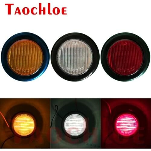 10Pcs 12V 24V Round LED Lamp Truck Trailer Boat Side Marker Lights Tractor Reverse Stop Turn Signal Rear Light Clearance Lamps