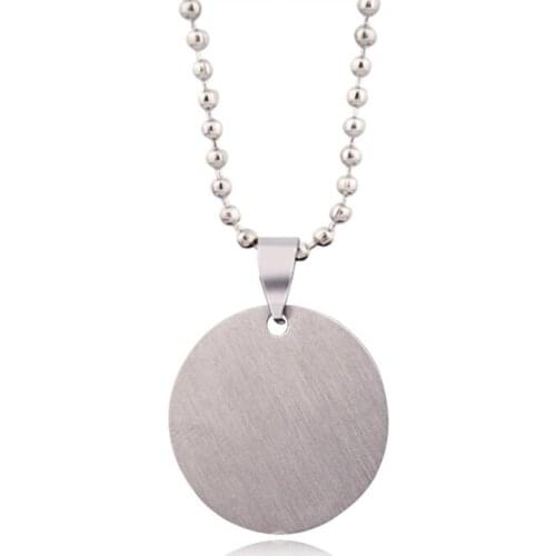 GEOMEE 1Set Pet Cat Collar Pendant Chain Necklace Women Jewelry Accessories Round Shape ID Dog Tags Name 2 Sided