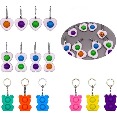 Fidget Toys Pop Its Simple Dimple Antistress Squeeze Children Push Bubbles Hand Decompression Toy Keychain