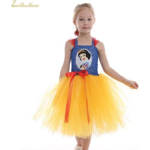 1-12Years Kids Anime Snow white Princess Costume Girls Tutu Dress Baby Cosplay Dress children Cosplay Costume Performance Wear