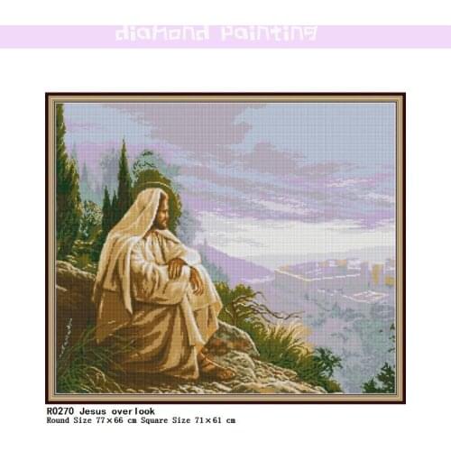 Full Drill Square & Round DIY Diamond Painting Kits Jesus Overlook Sets Embroidery Cross Stitch Rhinestones Home Decoration Gift