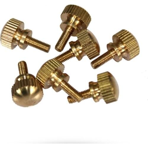5pcs M3 brass knurled knob flat high head screws handle round head screw bolt bolts 6-16mm length