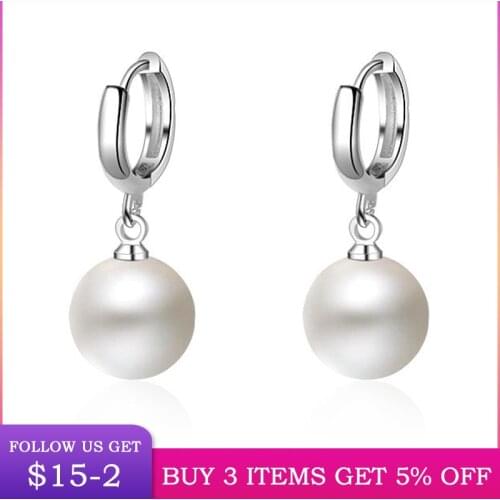 LByzHan Hot Sale Authentic 925 Sterling Silver Drop Earring With Peal For Women Making 2020 New Fashion Jewelry Gift CME055