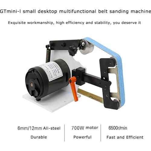 GTmini belt machine sanding machine small industrial grade /DIY multifunction heart-cleaning blade belt machine 700W 220V