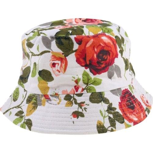 Fashion Toddler Kids Baby Boys Girls Floral Pattern Bucket Hats Sun Helmet Hat Summer Accessory R9JD