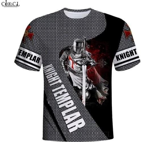 CLOOCL Knights Templar 3D Printed Mens T Shirt Harajuku Summer Short Sleeve Street Casual Unisex T-shirt Tops Drop Shipping