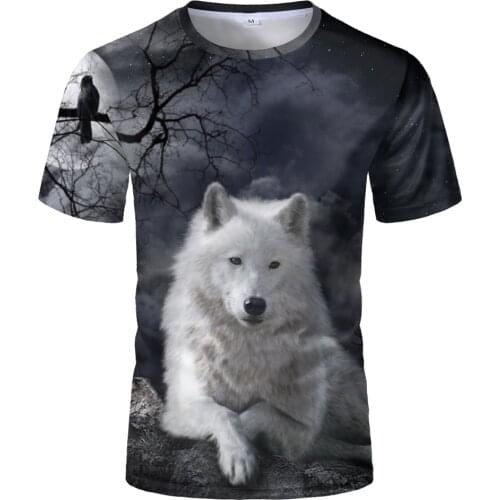 2020 New Summer Brand 3D Wolf head T-shirt man round collar short sleeve T-shirt men fashion t shirt short sleeves dropshipping