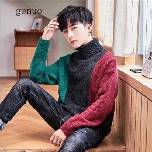 Single Road Mens Turtleneck Sweater Men 2020 Winter Clothes Knitted Pullover Jumper For Men Cashmere Sweaters Male High Quality
