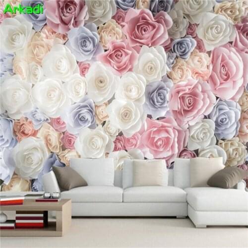 Custom 3D wallpaper mural bedroom wedding room wallpaper warm roses living room sofa background wallpaper simple wall cloth