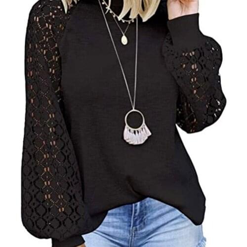 2021 new korean round neck retro long sleeve lace stitching loose blouse women fashion cute clothes summer womens dress