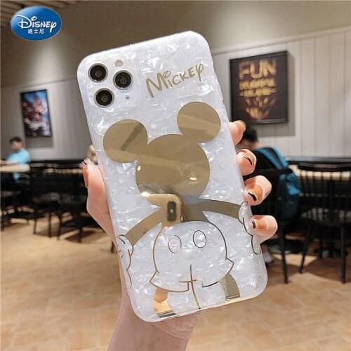 DISNEY 2021 New Fashion Shell Pattern Mickey Mobile Phone Case for iPhone 12 11 Luxury Full Cover Case zz0507-4