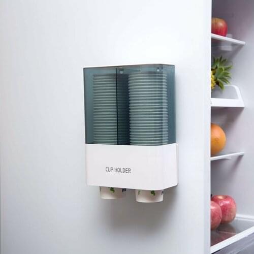 Disposable Paper Cup Holder Dispenser Wall Mounted Rack Dustproof for Home-30