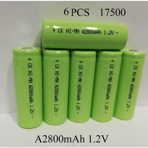 SORVESS 6/10PCS 1.2V Ni Mh A Rechargeable Batery 17500 2800mAh Ni-Mh Batteries For Cleaner Medical Equipment Emergency Light