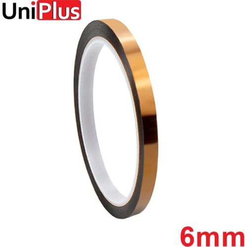 UniPlus Polyimide Tape 6mm Width Adhesive Tapes Golden Finger Heat Resistant Tape Electric Task Grills Powder for Kapton Tapes