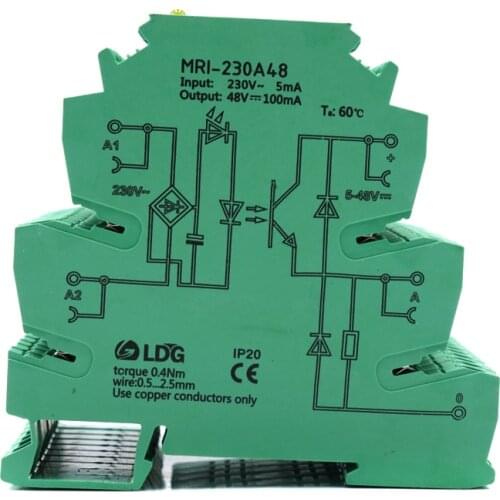 1PC Relay ssr Input 90-280VAC Photoelectrical Coupling-interface Relay Module Optocoupler Isolating solid state Relay MRI-230A48