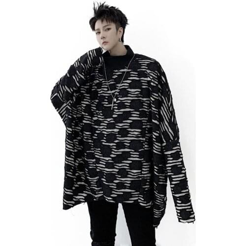 Men Women Turtleneck Vintage Print Pullover Cloak Sweatshirt Male Streetwear Punk Hip Hop Gothic Loose Hoodie Sweatshirt