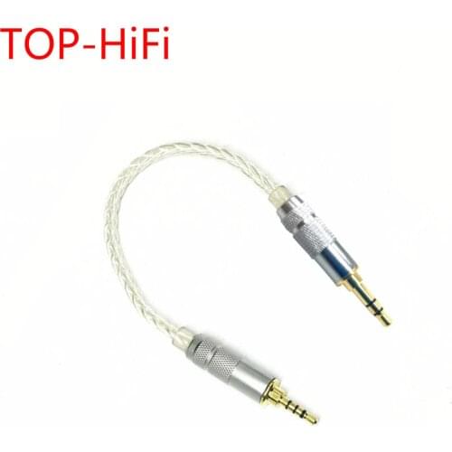 TOP-HiFi 2.5mm TRRS Balance Male to 3.5mm Stero Male 8Croes Silver Plated audio Male to Male Aux Cord