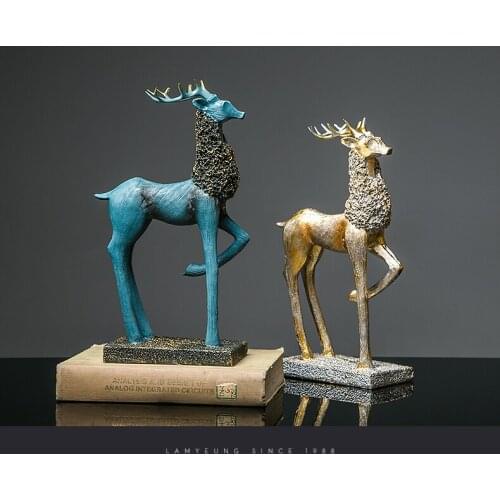 Elk Ornament Creative home A living room Study Retro Crafts Arrangement