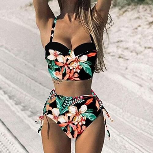 TELOTUNY Womens swimsuits Womens Swimming Costume Padded High waist Separate Swimsuit Monokini Push Up Bikini Sets Swimwear