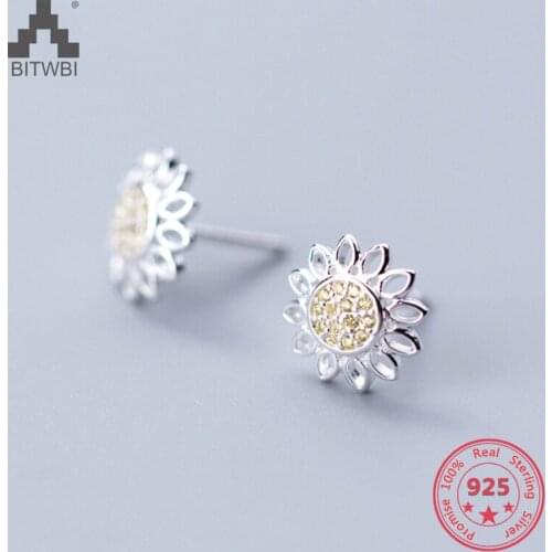 Factory Price 100% 925 Sterling Silver Fashion Minimalism Hollow Flower Stud Earring Fine Jewelry for Female