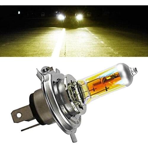 1pc 12V H4 55W Lights Halogen Bulb Yellow Fog High Head Light Power Headlight 60/55W Source auto Car P43T parking Lamp W9C9