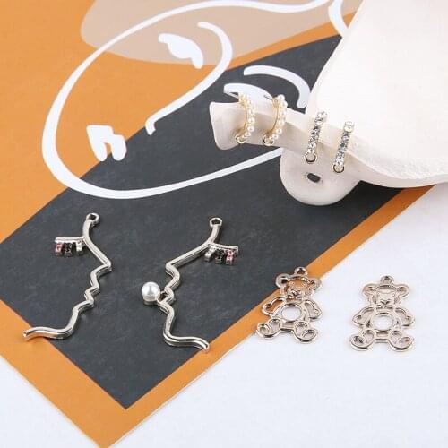 10pcs New Design Alloy Personality Wild Face Pearl Earring Bear Fashon Stud Earring For Women Girls Party Jewelry Accessories