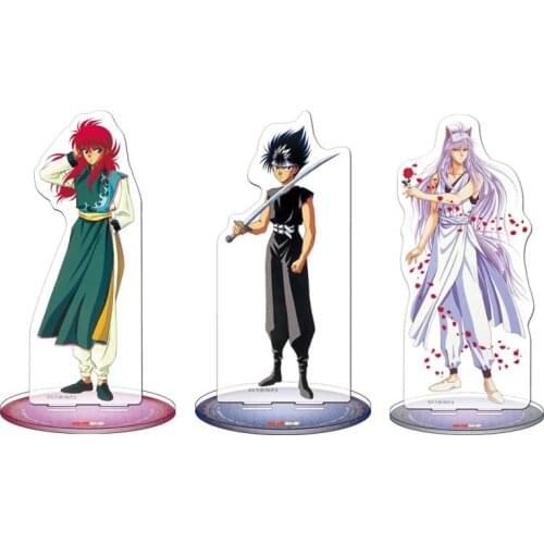 10cm Anime YuYu Hakusho keychain cartoon figure Urameshi Yuusuke Kuwabara Acrylic Pendants Key ring Christmas Gift