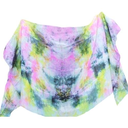 100% Real Silk Bellydance Veil Popular Hand Dyed Natural Silk Belly Dance Accessories Gradient Color Silk Veil Can be Customized