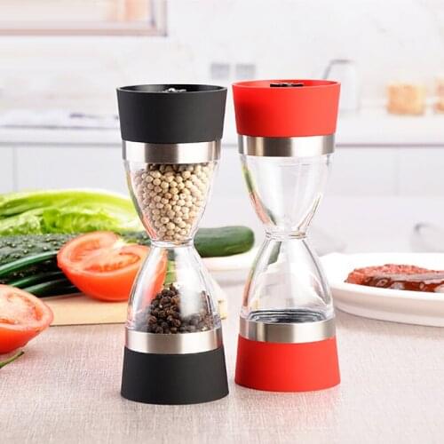 2 In 1 Salt And Pepper Grinder Adjustable Thickness Pepper Mill Spice Jar Seasoning Bottle Kitchen Tool Cooking Accessories