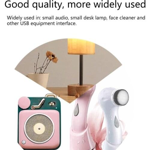 28EA Suitable for Small Speakers /Small Desk Lamps /Facial 3.5x1.35 Mm DC USB to 3.5 DC Black Power Cord Fold-resistant