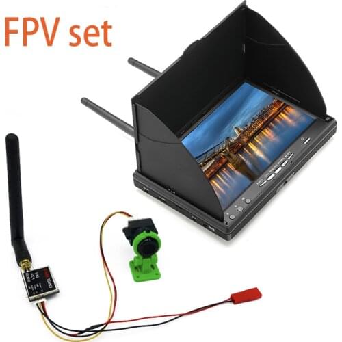 5.8G 40CH 7 Inch FPV Monitor 800x480 Build-in Battery Video Screen and 200mw/600mW video transmitter+cmos 1000TVL camera for FPV