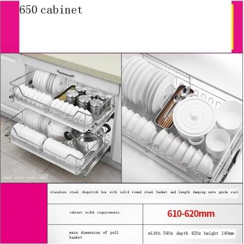 Platos Pantries Accessories Organizer Corredera Stainless Steel Cocina Cozinha Rack Kitchen Cabinet Cestas Para Organizar Basket