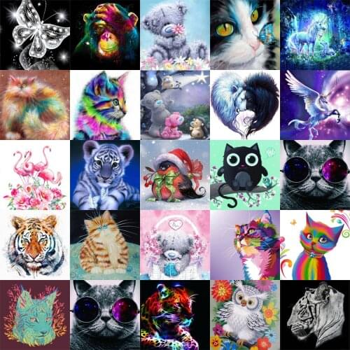 5D DIY Diamond painting tiger cat Animal embroidery cross stitch mosaic home decor sticker crafts