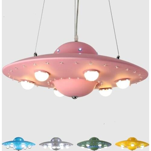 Free Shipping Pendant lamp LED Cartoon Children Bedroom Pendant lamp LED Light Flying Saucer 110V- 240V With Remote Controller