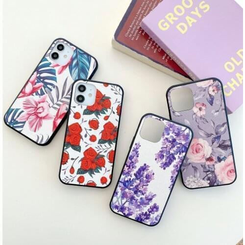 Fashion Leather Flower Painting Soft TPU Phone Case for Honor 7A 7C 8A 8X 8S 9C 9S 9X 10i 10 Lite 20i 30 Lite Back Cover Funda