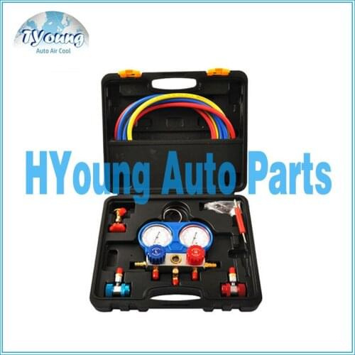 HVAC car Air conditioning Refrigerant Freon Digital pressure gauge Diagnostic Repair Tools Manifold Tester R134A R22 R404A R410A