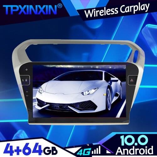 IPS Carplay Android 10.0 PX6 4G-64G For Peugeot 301 2013-2016 DSP Tape Recoder Multimedia Player Head Unit Navi GPS Auto Radio