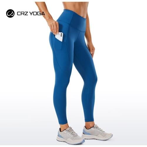 CRZ YOGA Womens Naked Feeling High Waisted Workout Pants Tummy Control Yoga Leggings with Pockets-23 inches
