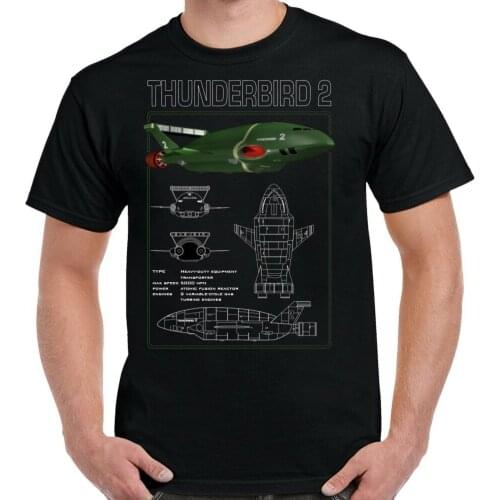 Thunderbird 2 analysis blueprint adult summer leisure O-neck short sleeve cotton T shirt