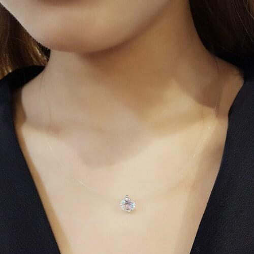 Hot Sale Teardrop Power Necklaces 2018 Transparent Fishing Line Jewelry Necklace Clavicle Invisible Woman Power Necklace