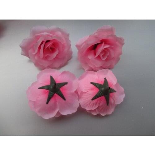 10pcs pink Color Small Tea Rose Diy Rose Flower Silk Flowers Artificial Flowers Heads For Home Wedding Decoration Flower Head