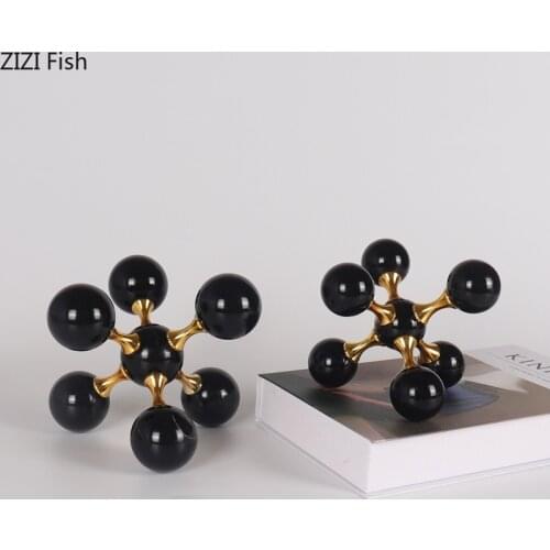Molecular Model Natural Marble Alloy Material Desk Ornaments Decorative Ornaments Modern Crafts Sculpture Home Decoration