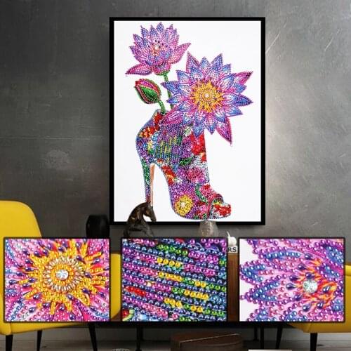 5D DIY Diamond Painting Colorful Flower Shose Special Shaped Mosaic Kit Rhinestone Drawing Picture Set Home Decoration Craft