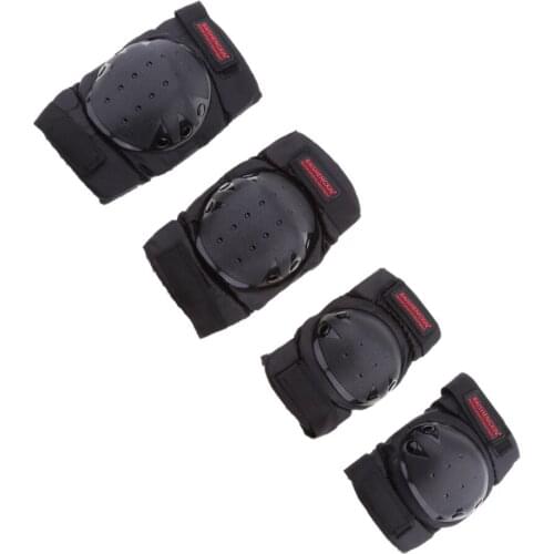 4 Pcs Motorcycle Motocross Cycling Elbow and Knee Pads Protector Guard Armors Set For Skateboarding Dirt Bike Scooter Black