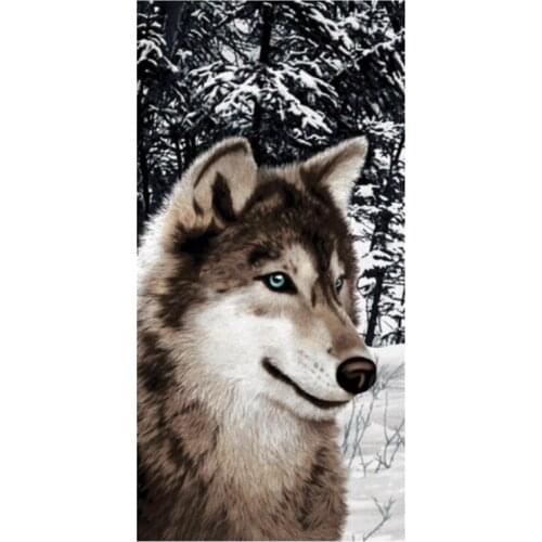 New Wildlife Wolf in Snow Sports Gym Towel Microfiber Bath Towel for Men Animal Wolf Fabric Shower Towel Bathroom Accessories