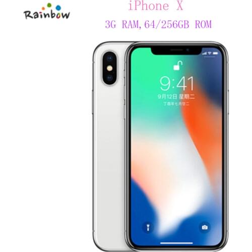 Original Apple iPhone X Face ID 5.8" Touchscreen 3GB RAM Hexa Core iOS A11 Dual 12MP Cameras 4G LTE Unlocked iphonex Black White