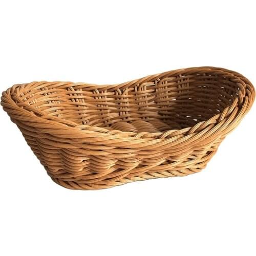 Wicker Woven Basket Breakfaset Bread Fruit Candy Dish Storage Basket Vintage Kitchen Food Picnic Sundry Container